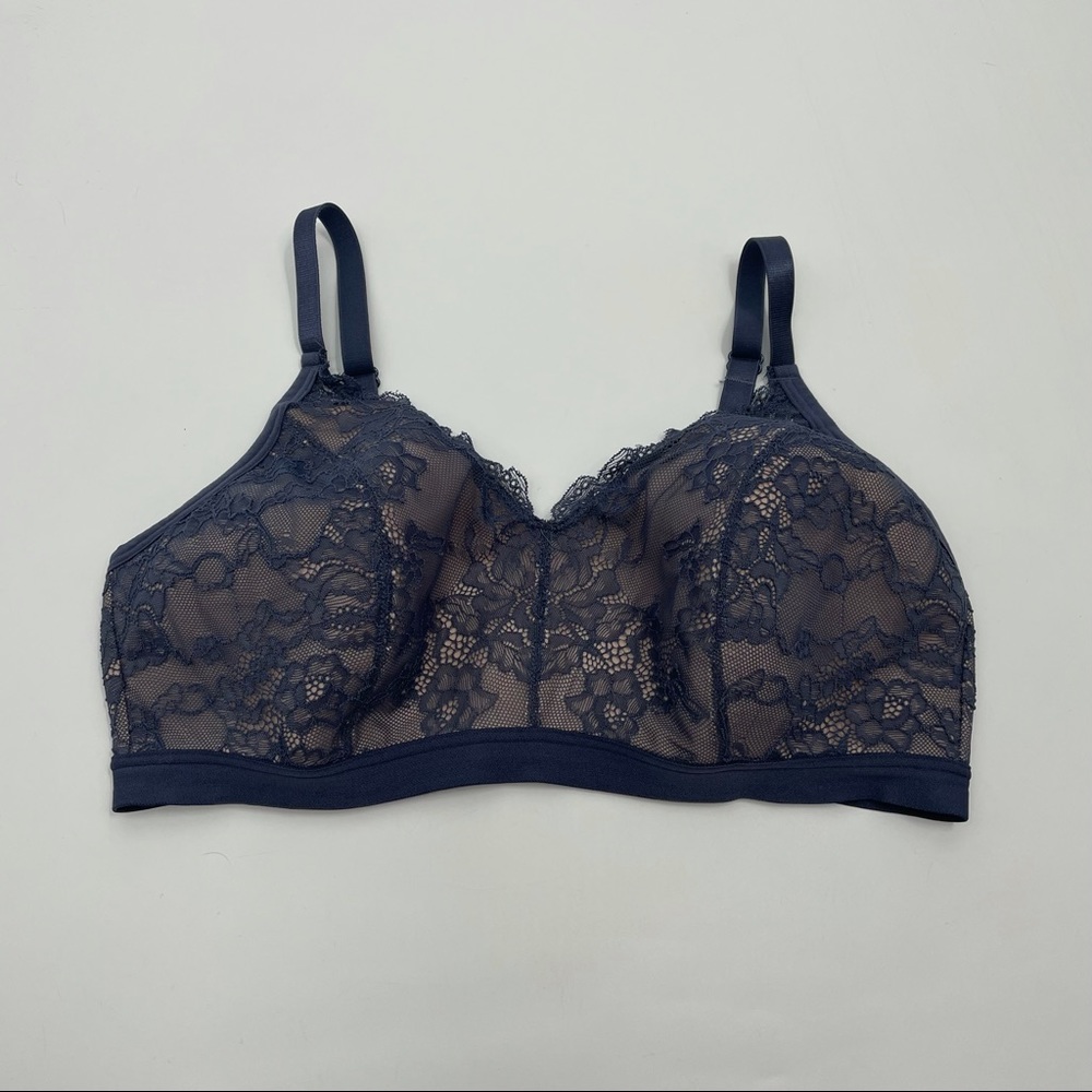 Torrid Blue Grey Padded Lace Bralette with Back Clasp